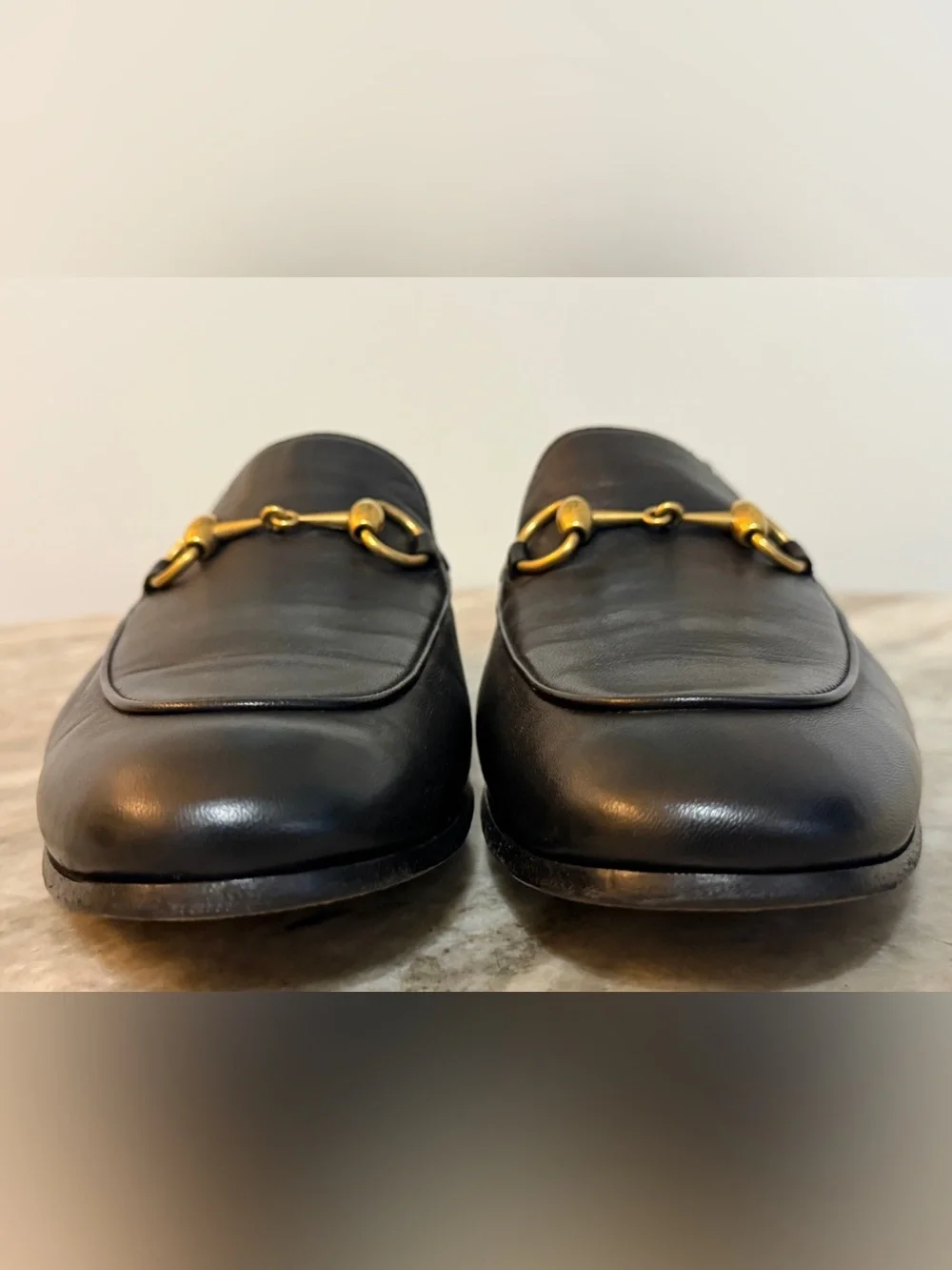 GUCCI BRIXTON Black Leather Horsebit Loafers US 8.5 Gucci 8 Jordaan $1100